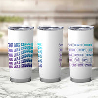 Suicide Prevention Awareness Tumbler Cup Teal Purple You Are Enough - Wonder Print Shop