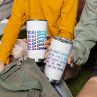 Suicide Prevention Awareness Tumbler Cup Teal Purple You Are Enough - Wonder Print Shop