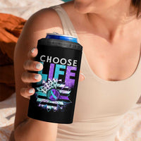 Suicide Prevention 4 in 1 Can Cooler Tumbler Choose Life Sunflower American Flag - Wonder Print Shop