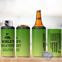 Gifts for Golf Player 4 in 1 Can Cooler Tumbler World's Okayest Golfer