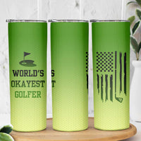 Gifts for Golf Player Skinny Tumbler World's Okayest Golfer