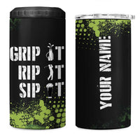 Personalized Funny Golf Player 4 in 1 Can Cooler Tumbler Custom Name Grip It Rip It Sip It Beer Drinking