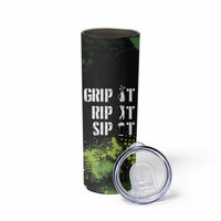 Personalized Funny Golf Player Skinny Tumbler Custom Name Grip It Rip It Sip It Beer Drinking