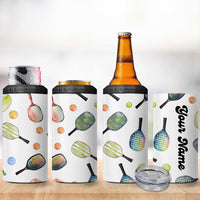 Personalized Pickleball Player 4 in 1 Can Cooler Tumbler Custom Name Pickle Ball Lover