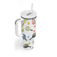 Personalized Pickleball Player Tumbler With Handle Custom Name Pickle Ball Lover