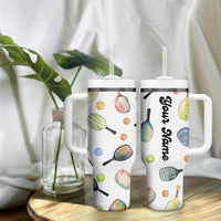 Personalized Pickleball Player Tumbler With Handle Custom Name Pickle Ball Lover