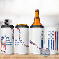 Gifts for Baseball Lover 4 in 1 Can Cooler Tumbler Eat Sleep Baseball Repeat