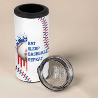 Gifts for Baseball Lover 4 in 1 Can Cooler Tumbler Eat Sleep Baseball Repeat
