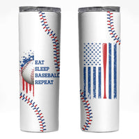 Gifts for Baseball Lover Skinny Tumbler Eat Sleep Baseball Repeat