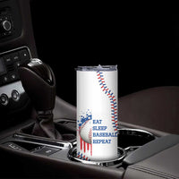 Gifts for Baseball Lover Skinny Tumbler Eat Sleep Baseball Repeat