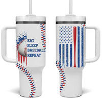 Gifts for Baseball Lover Tumbler With Handle Eat Sleep Baseball Repeat