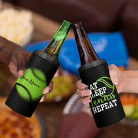 Personalized Tennis Player 4 in 1 Can Cooler Tumbler Custom Name Eat Sleep Tennis Repeat