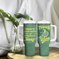 Gifts for Tennis Player Tumbler With Handle Today's Good Mood Is Sponsored By Tennis And Wine