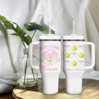 Personalized Tennis Player Tumbler With Handle Custom Name Just A Girl Who Loves Tennis