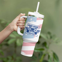 Gifts For New Dad Tumbler With Handle Promoted To Dad Est 2025 Dad Level Unlocked - Wonder Print Shop