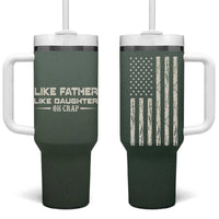 Funny Gifts For Dad Tumbler With Handle Like Father Like Daughter Oh Crap - Wonder Print Shop