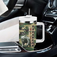 Papabear Best Dad Ever Tumbler With Handle Being A Dad Is An Honor Being A Papa Is Priceless - Wonder Print Shop