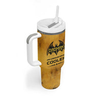 Funny Gifts For Dad Tumbler With Handle Dad Man Black Bat Like A Regular Dad But Cooler - Wonder Print Shop