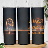 Gifts For Dad Skinny Tumbler The Man The Myth The Legend Strong Lion - Wonder Print Shop