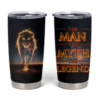 Gifts For Dad Tumbler Cup The Man The Myth The Legend Strong Lion - Wonder Print Shop