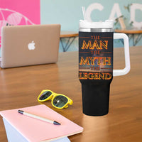 Gifts For Dad Tumbler With Handle The Man The Myth The Legend Strong Lion - Wonder Print Shop