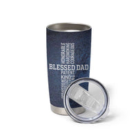 Blessed Dad Christian Tumbler Cup Christ Cross Patriotic American Flag - Wonder Print Shop