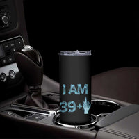 Funny Birthday Gifts Skinny Tumbler I Am 39 Plus One Middle Finger Xray Skeleton - Wonder Print Shop
