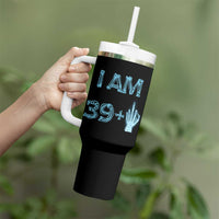 Funny Birthday Gifts Tumbler With Handle I Am 39 Plus One Middle Finger Xray Skeleton - Wonder Print Shop