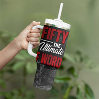 50th Birthday Gift Tumbler With Handle Fifty The Ultimate F World - Wonder Print Shop