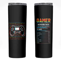 Funny Gamer Nutrition Facts Skinny Tumbler - Wonder Print Shop