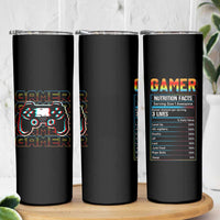 Funny Gamer Nutrition Facts Skinny Tumbler - Wonder Print Shop