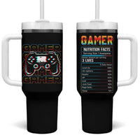 Funny Gamer Nutrition Facts Tumbler With Handle - Wonder Print Shop