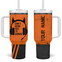 Personalized Gamer Tumbler With Handle Custom Name Can't Hear You I'm Gaming - Wonder Print Shop