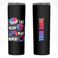 Personalized Gamer Skinny Tumbler Custom Name Eat Sleep Gaming Repeat - Wonder Print Shop