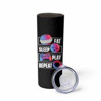 Personalized Gamer Skinny Tumbler Custom Name Eat Sleep Gaming Repeat - Wonder Print Shop