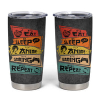 Funny Gamer Anime Lover Tumbler Cup Eat Sleep Anime Gaming Repeat - Wonder Print Shop
