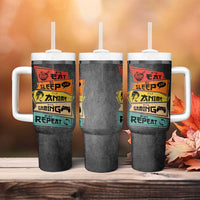 Funny Gamer Anime Lover Tumbler With Handle Eat Sleep Anime Gaming Repeat - Wonder Print Shop