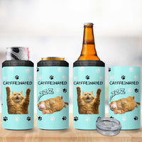 Cute Cat Coffee 4 in 1 Can Cooler Tumbler Catffeinated Decaf Coffee Mug - Wonder Print Shop