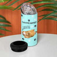 Cute Cat Coffee 4 in 1 Can Cooler Tumbler Catffeinated Decaf Coffee Mug - Wonder Print Shop