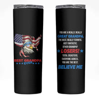 Best Grandpa Ever Skinny Tumbler Gifts for Grandfather New Grandfather Granddad Eagle US Flag
