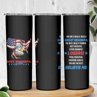Best Grandpa Ever Skinny Tumbler Gifts for Grandfather New Grandfather Granddad Eagle US Flag