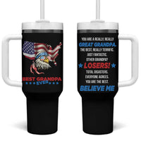 Best Grandpa Ever Tumbler With Handle Gifts for Grandfather New Grandfather Granddad Eagle US Flag