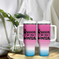 Queen Of The Camper Tumbler With Handle RV Camping Camper Life