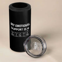 Funny Coffee Lover 4 in 1 Can Cooler Tumbler My Emotional Support Is Caffeine Addicted - Wonder Print Shop