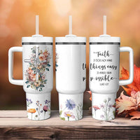 Christian Gifts for Women Faith Tumbler With Handle Encouragement Inspirational Flower Mothers Day Bible Gift