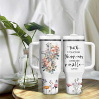 Christian Gifts for Women Faith Tumbler With Handle Encouragement Inspirational Flower Mothers Day Bible Gift
