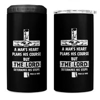 Christian Gifts For Men 4 in 1 Can Cooler Tumbler A Man’s Heart Proverbs 16:9 Bible Verse