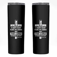 Christian Gifts For Men Skinny Tumbler A Man’s Heart Proverbs 16:9 Bible Verse