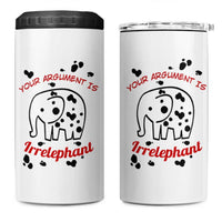 White Elephant Gift 4 in 1 Can Cooler Tumbler Your Argument Is Irrelephant Lawyer Gifts