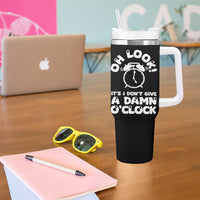 Funny Retirement Gifts Tumbler With Handle Oh Look Its I Dont Give a Damn O Clock Retired Coworker Gag Gifts